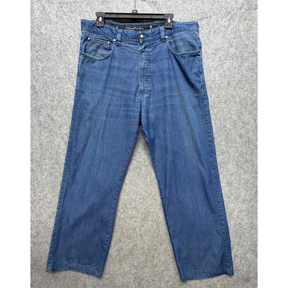 Ermenegildo Zegna Mens Blue Straight Leg Denim Jeans Size 36 Made in Italy